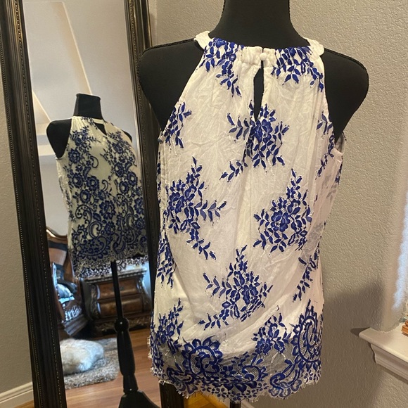 INC Women Floral Hi Neck Top - Picture 2 of 3